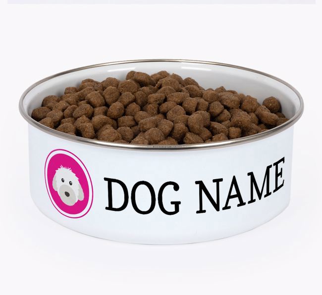 Name and Icon: Personalised {breedFullName} Enamel Dog Bowl